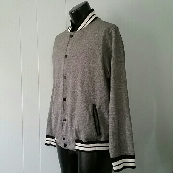 Simple Jacket Coat Varsity Bomber Heather Gray - Picture 2 of 4